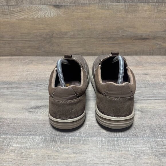Skechers Landen Gomer Brown Canvas/Suede Trimmed Slip On Loafers Men's Size 9 - Picture 3 of 7